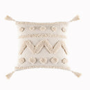 Axyaa Beige Tufted Tassel Pillow Cover 18x18" 12x20" for Couch Bed Living Room