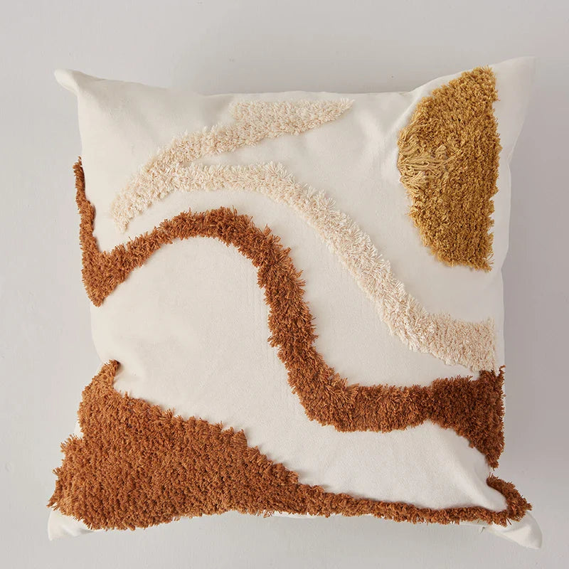 Axyaa Velvet Abstract Art Cushion Cover for Sofa, Chair, Bed - 45x45cm