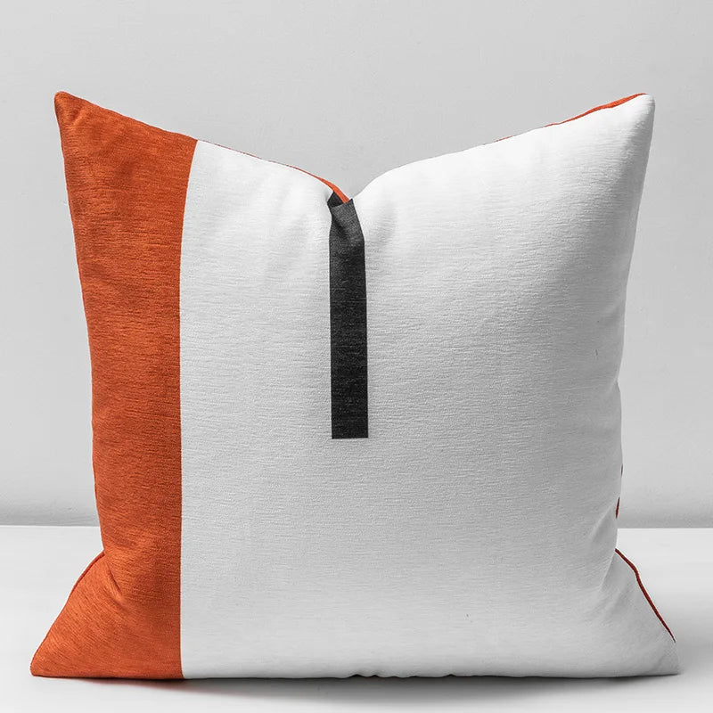 Soft Chenille Geometric Cushion Cover 45x45 for Neutral Home Decor - Axyaa
