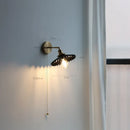 Axyaa Ceramic Copper Arm Wall Lamp with Pull Chain Switch, Japan Style