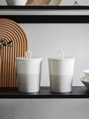 Axya White Ceramic Storage Jar with Lid - Kitchen Decor & Gift