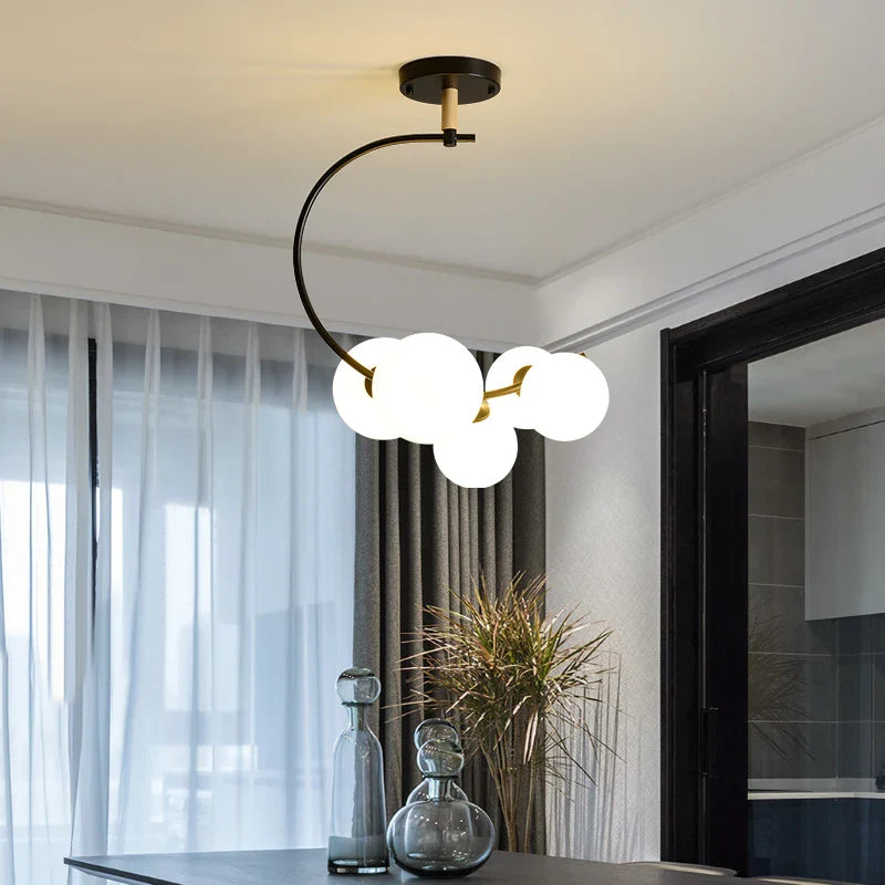 Axyaa Black/Gold Nordic Pendant Lamp Indoor Lighting - Modern Bedroom Kitchen Decoration