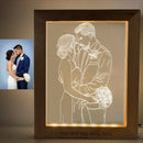 Axyaa Custom Photo Night Light Wooden Base Frame Lamp - Personalized Gift