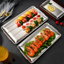 Axyaa Stainless Steel Food Storage Tray Shallow Sushi BBQ Plate Fruit Vegetable Kitchen Pan