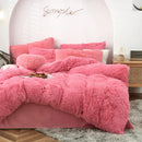 Axyaa Long Hair Velvet Duvet Cover Set - Queen Size