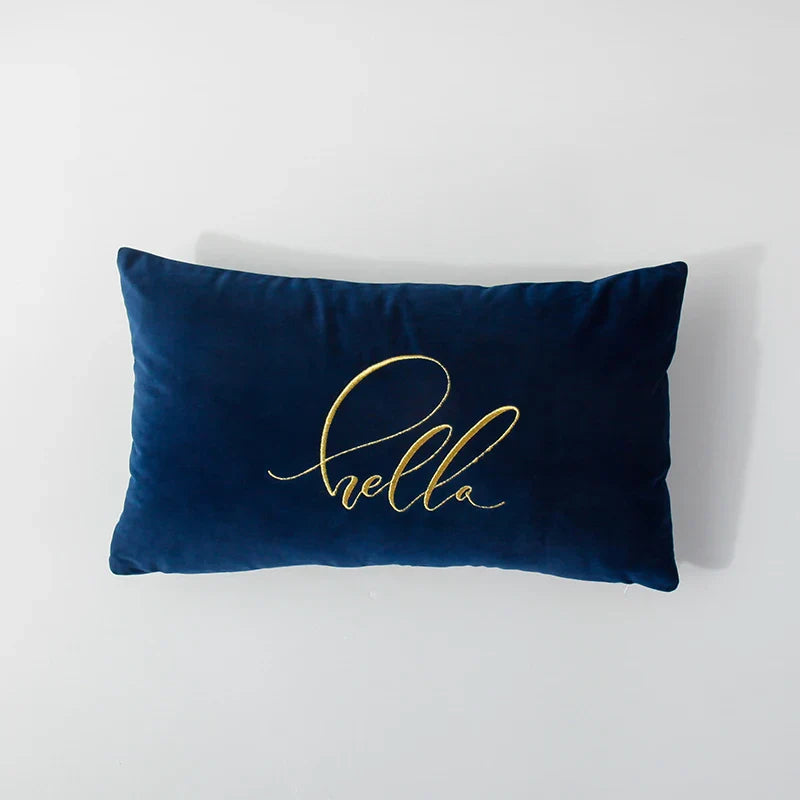 Soft Velvet Embroidered Cushion Cover by Axyaa
