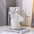 Axyaa Deer Head Ceramic Vase: Animal Head Simulation, Home Decor Craft, Flower Arrangement