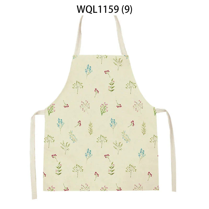 Axyaa Green Leaves Kitchen Apron - Elegant Floral Cooking & Baking Chef Apron