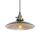 Axyaa Industrial Pendant Light with White Metal Plate Shade