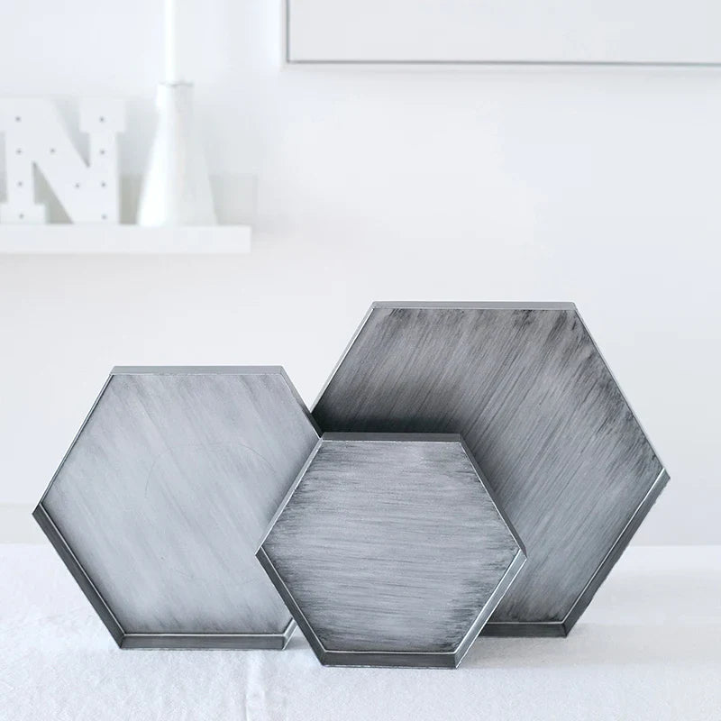 Axya Hexagon Jewelry Storage Tray - Elegant Desktop Decoration and Dessert Plate