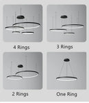 Axyaa Modern LED Ring Chandeliers for Interior Design Lighting