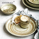 Axya Retro Ceramic Dinner Set - Plate, Bowl, Teacup for Home & Restaurant dining