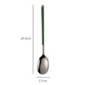Axyaa Stainless Steel Long Coffee Spoon Set Vintage Tableware Teaspoons Dessert Ice Cream