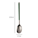 Axyaa Stainless Steel Long Coffee Spoon Set Vintage Tableware Teaspoons Dessert Ice Cream