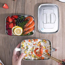 Axyaa Stainless Steel Bento Box: Large Double Layer Food Storage Container