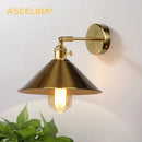 Axyaa Vintage Copper Wall Lamp with Switch for Bedroom and Living Room