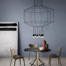 Axyaa Postmodern Nordic LED Black Linear Chandelier for Dining Room and Lobby