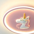 Axyaa Kids Animal Ceiling Lights with Remote Control in Blue Pink, 56W