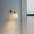 Axyaa Ceramic Copper Arm Wall Lamp with Pull Chain Switch, Japan Style