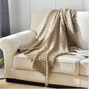 Axyaa Nordic Knit Throw Blanket Yellow Plaid 130x230cm