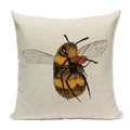 Axyaa Bee Pattern Linen Cushion Cover - Nordic Decorative Throw Pillow Case
