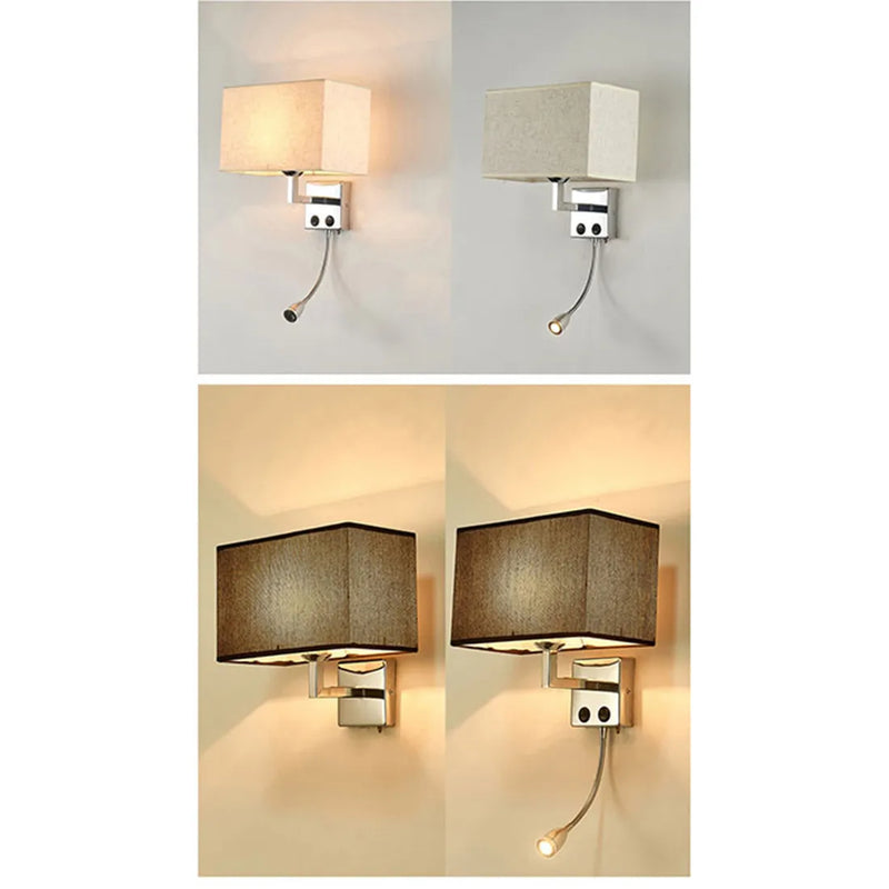 Axyaa Modern Minimalist LED Wall Lamps with Rectangle Texture Shade