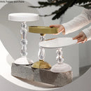 Axya Tall Cake Stand Wrought Iron Crystal Display Tray for Wedding Banquet