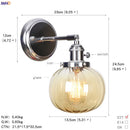 Axyaa Amber Glass Ball Wall Lights Modern LED Wall Lamp