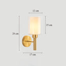 Axyaa Brass Glass Wall Sconce for Classic Loft Interior, Nordic LED Lighting Fixtures