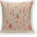 Axyaa Festive Santa Claus Christmas Tree Linen Throw Pillow Case