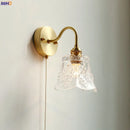 Axyaa Glass LED Mirror Light Pull Chain Switch Wall Sconce Luminaria