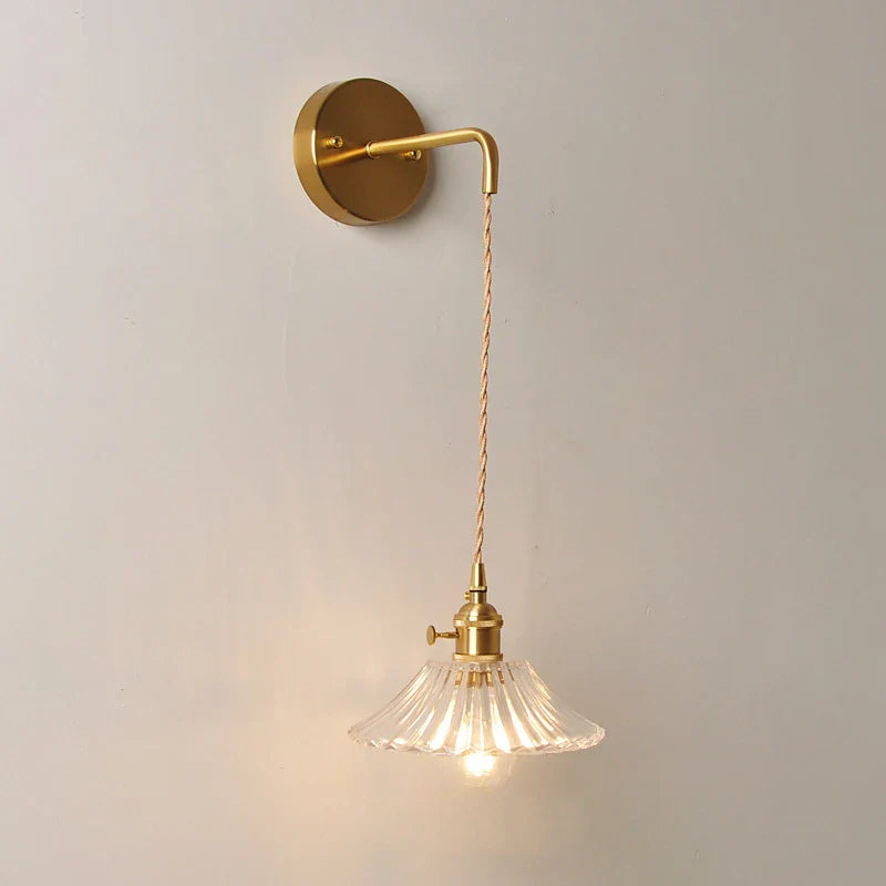 Axyaa Modern Glass Wall Lamp Sconce for Bedroom Decor, LED Bedside Light