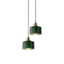 Axyaa Nordic Green Glass LED Pendant Light - Vintage Hanging Lamp