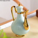 Axya Golden Outline Ceramics Hip Flasks - Retro Court Style Drinkware