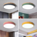 Axyaa Modern LED Ceiling Light for Living Room and Bedroom, Ultra-Thin Solid Wood Panel Surface Mount.