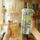 Axyaa Kawaii Bubble Tea Plastic Cup with Straw and Insulation