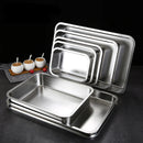 Axyaa Rectangle Stainless Steel Deep Serving Tray for Buffet Fruits and Kitchen Storage