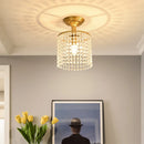 Axyaa Gold Crystal Round Ceiling Chandelier for Home Indoor Lighting