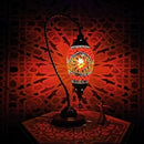 Axyaa Mosaic Swan Table Lamp: Vintage Art Deco Glass Bedside Light