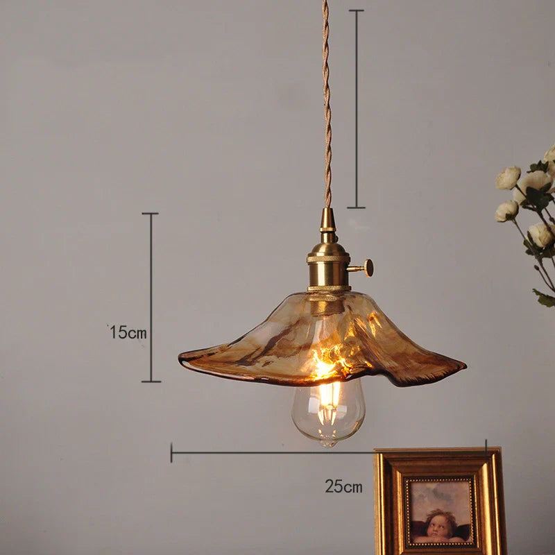 Axyaa Nordic Purple Glass LED Pendant Light, Modern Hanging Lamp for Bar, Bedroom, Dinning Room