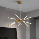 Axyaa Postmodern LED Chandelier Golden Office Study Cafe Decorative Chandelier