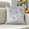 Axyaa Silver Ice Velvet Pillow Cover - Soft Modern Home Decor