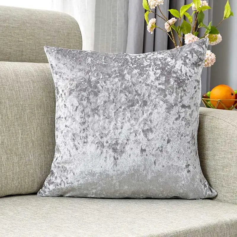 Axyaa Silver Ice Velvet Pillow Cover - Soft Modern Home Decor
