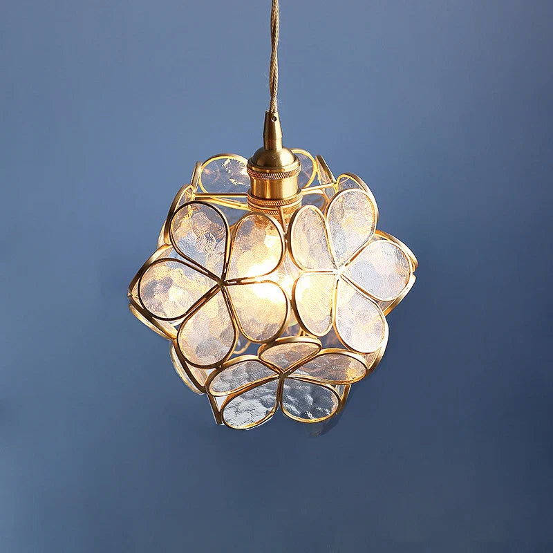 Axyaa Glass Flower Pendant Lights Modern Design LED Pendant Lamp for Dining Room
