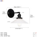 Axyaa Glass Ball Industrial Wall Sconce Black Loft Hallway Stair Bathroom Mirror Light