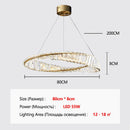 Axyaa Crystal Ring Chandelier: Modern Living Room Hanging Light