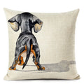 Colourful Bull Terrier & Dachshund 3D Cushion Cover for Home Sofa by Axyaa