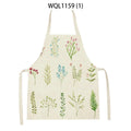 Axyaa Green Leaves Kitchen Apron - Elegant Floral Cooking & Baking Chef Apron