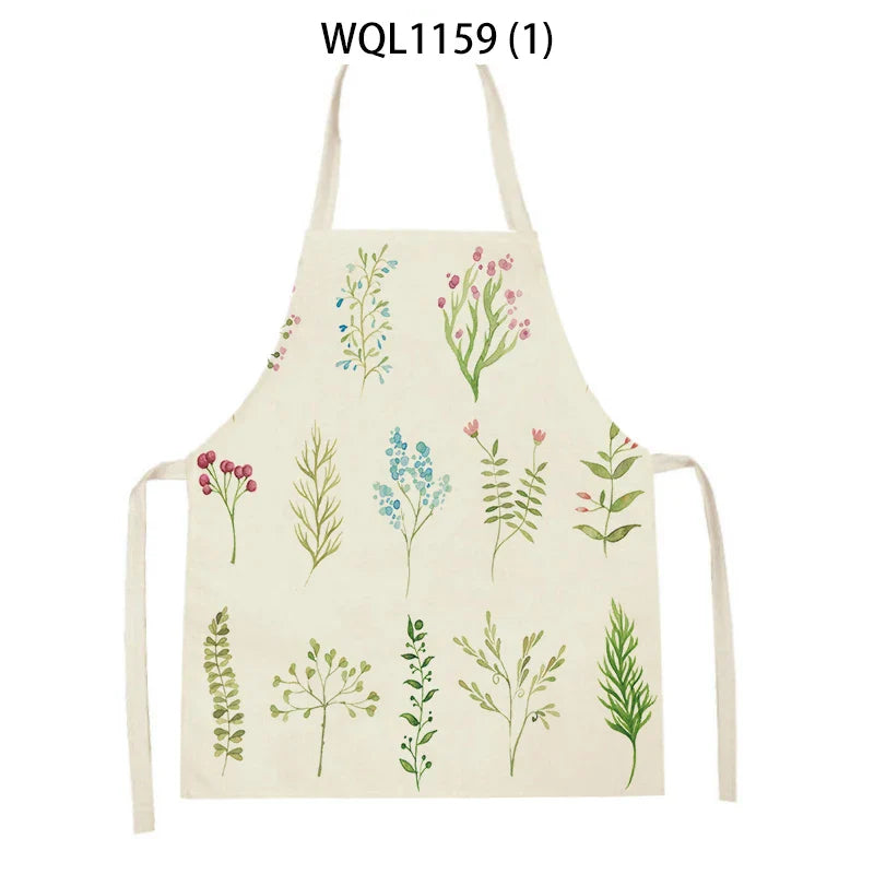 Axyaa Green Leaves Kitchen Apron - Elegant Floral Cooking & Baking Chef Apron