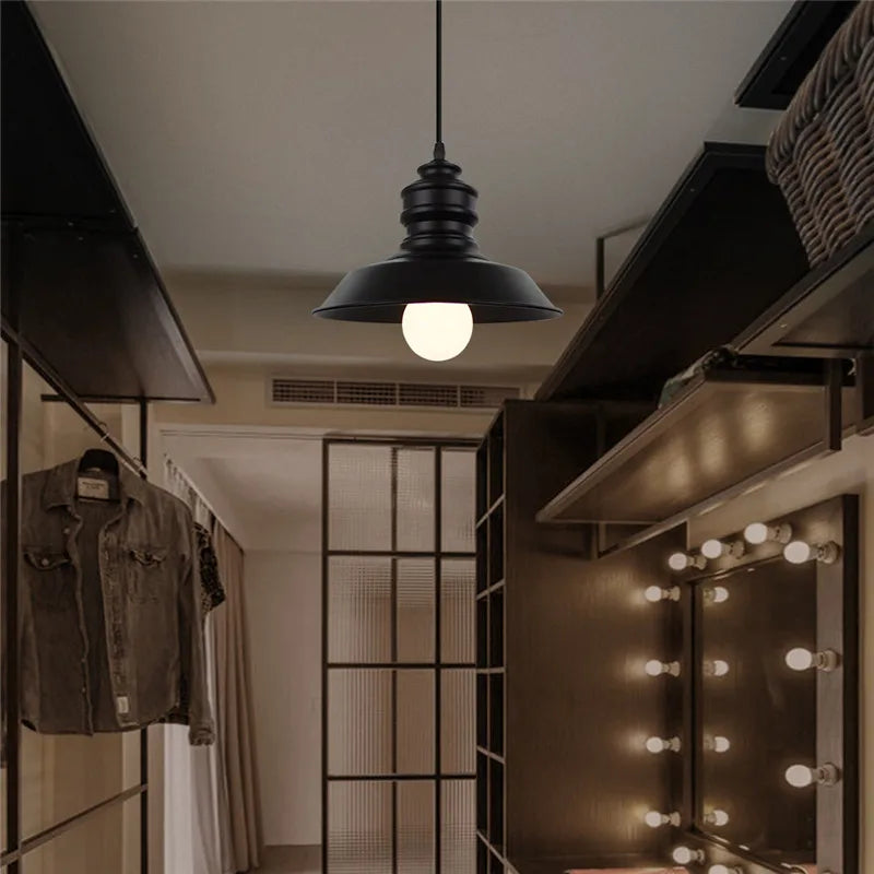 Axyaa Black Metal Pendant Lamp for Farmhouse Kitchen Island Lighting